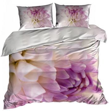 shumee 3D bombažna satenasta posteljnina 140x200cm VIJOLIČNA KRIZANTEMA