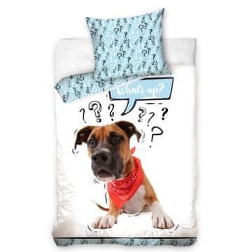 shumee Bombažna otroška posteljnina 140x200cm RJAVI PES