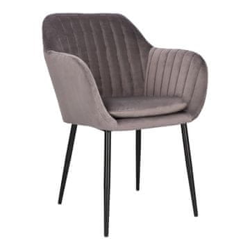 shumee Oblazinjen stol Emilia Velvet, temno siv, KOVINSKE NOGE