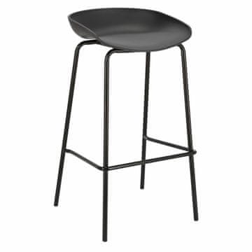 Intesi Barski stol Grego, črn, moderen, 75 cm
