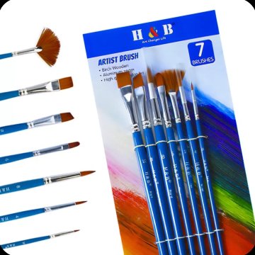 shumee Umetniški čopiči za akrilne, oljne in akvarelne barve, komplet 7 v 1