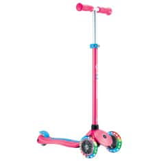 Globber Scooter Otroški tricikel Plus - Primo Plus luči V2 Fuksija roza svetleča kolesa