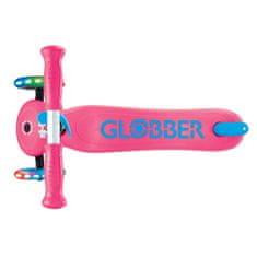 Globber Scooter Otroški tricikel Plus - Primo Plus luči V2 Fuksija roza svetleča kolesa