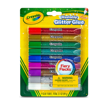 shumee Fiery Flecks Crayola pralno lepilo z bleščicami za umetniške projekte, 9 barv
