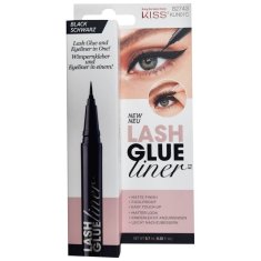 KISS Lepilo in črtalo za oči v enem Glueliner Black Kiss 0,7 ml