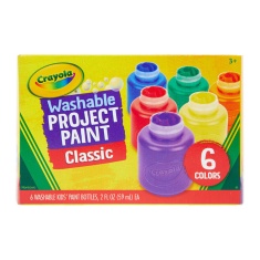 shumee Project Paint Crayola 6-barvne pralne barve za plakate za otroke