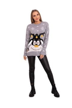 shumee Siv božični pulover z jelenčki