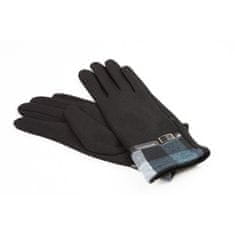 Flamenco Mystique Tople Rokavice z Dekorativno Sponko in Karirastim Vzorem, Velikost M, Material: Poliester-Bombaž-Elastan