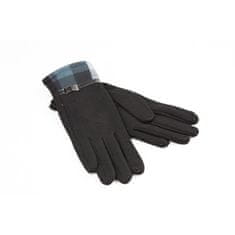 Flamenco Mystique Tople Rokavice z Dekorativno Sponko in Karirastim Vzorem, Velikost M, Material: Poliester-Bombaž-Elastan