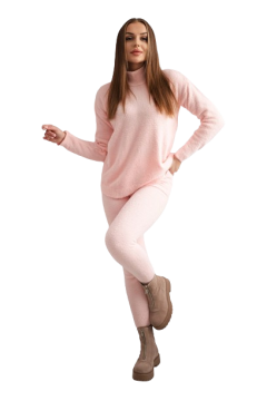 shumee Dvodelni pudrasto roza alpaka pulover