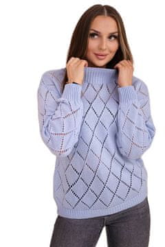 shumee Moder pulover z rombastim vzorcem