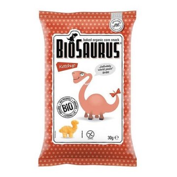 shumee Biosaurus koruzni čips brez glutena z okusom kečapa, ekološki, 30 g