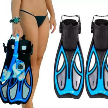 shumee Nastavljive plavuti z zadrgo za potapljanje, plavanje in snorklanje, velikost M