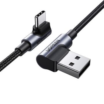 shumee Ugreen 90° kotni USB C - kabel USB 2.0 480Mb/s 3A 3m črn (US176)