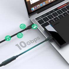 shumee Ugreen 10387 USB-C - USB-C PD QC kabel 4K 60Hz 100W 5A 10Gb/s 1m - črn
