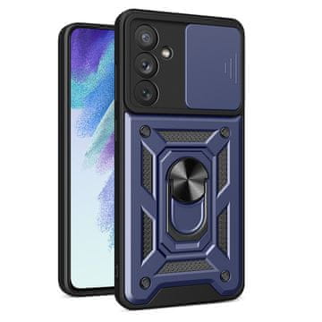shumee Hybrid Armor Camshield Case za Samsung Galaxy A54 5G Armoured Cover z zaščito za kamero modra