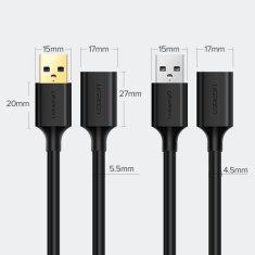 shumee Ugreen podaljšek USB 3.0 (ženski) - USB 3.0 (moški) adapter 1m črn (10368)