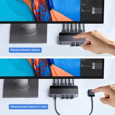 shumee Ugreen CM664 HDMI stikalo 2-v-1 KVM stikalo - črno