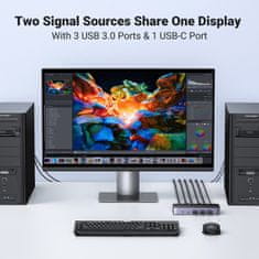 shumee Ugreen CM664 HDMI stikalo 2-v-1 KVM stikalo - črno