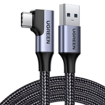 shumee Ugreen US385 USB-A / USB-C 90º 5Gb/s 3A kotni kabel 1m - črn