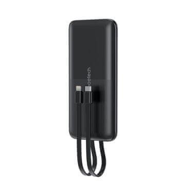 shumee Choetech B654 Powerbank 10000 mAh 22,5 W USB-A / USB-C / Micro USB z vgrajenim USB-C / kablom Lightning - črna