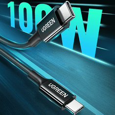 shumee Ugreen US300 USB-C / USB-C 480Mb/s 5A kabel 1m - črn