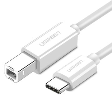shumee Ugreen US241 USB-C / USB-B 2.0 kabel za optični bralnik, tiskalnik 1,5 m - bel