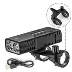 shumee Rockbros 24310002001 850 lm kolesarska luč s funkcijo power bank + USB-C - kabel USB-A - črna
