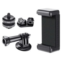 shumee Držalo za telefon/športno kamero z adapterjem - črno