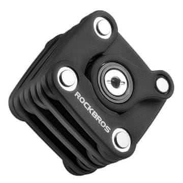 shumee Zložljiva ključavnica za kolo Rockbros WD795 s ključem - črna