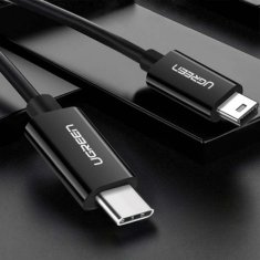 shumee Ugreen US242 USB-C (moški) / mini USB (moški) kabel 1 m - črn