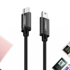 shumee Ugreen US242 USB-C (moški) / mini USB (moški) kabel 1 m - črn