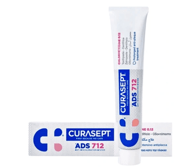 shumee Zobna pasta ADS 712 brez alkohola s klorheksidinom 0,12 % Curasept 75 ml