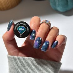shumee Virtual Blue #826 Semilac hibridni lak za nohte z delci 7 ml Semilac