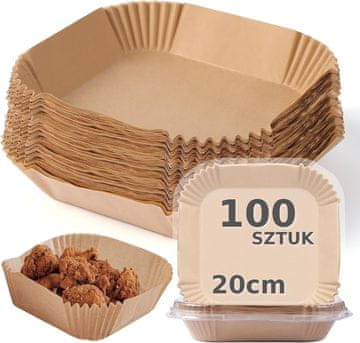 shumee Peki papir KOMPLET MODLOV ZA CVRTNIK NA ZRAK 100 KOSOV VLOŽKOV ZA PEKAČ 20 CM