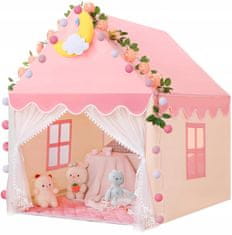shumee OTROŠKA HIŠICA ŠOTOR GRAD PALAČA ZA SOBO VRTNA HIŠICA + ROZA LED LUČKE