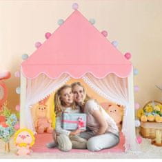 shumee OTROŠKA HIŠICA ŠOTOR GRAD PALAČA ZA SOBO VRTNA HIŠICA + ROZA LED LUČKE