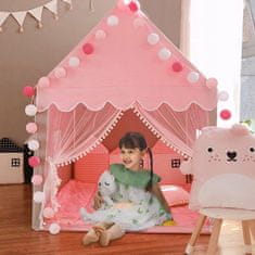 shumee OTROŠKA HIŠICA ŠOTOR GRAD PALAČA ZA SOBO VRTNA HIŠICA + ROZA LED LUČKE