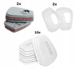 shumee 6800 ZAŠČITNA MASKA PROTI PRAHU + 2x OGLJIKOVNI VLOŽKI + 12x FILTR