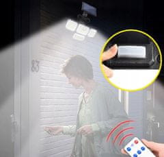shumee 4-v-1 LED SONČNA ZUNANJA SVETILKA S SENZORJEM GIBANJA ZA ULICO, MRAKOM + DALJINSKI UPRAVLJALNIK