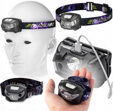 shumee NAGLAVNA SVETILKA NA BATERIJO LED SVETILKA S 5 NAČINI + USB KABEL
