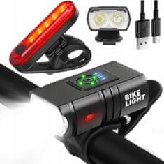 shumee MOČNA LED KOLESARSKA LUČ ACU USB SPREDNJE + ZADNJE LUČI