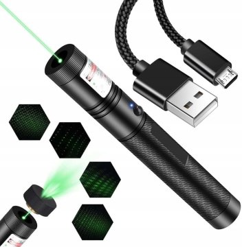 shumee ZELENI LASERSKI KAZALO 303 PRO -- POLNJENJE PREKO USB-JA -- + MIKROOSB KABEL