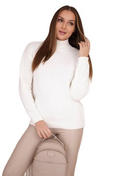 shumee Ecru pulover z ovratnikom