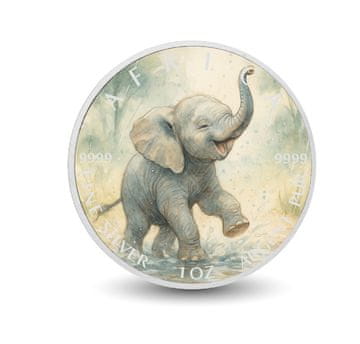 shumee Raindrop Romp - Little Elephant's Delight 1 oz srebrni kovanec