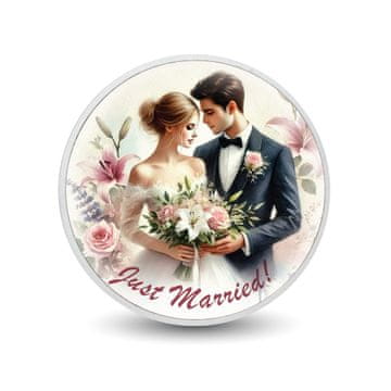 shumee Srebrni kovanec Just Married - Floral Elegance, 1 oz