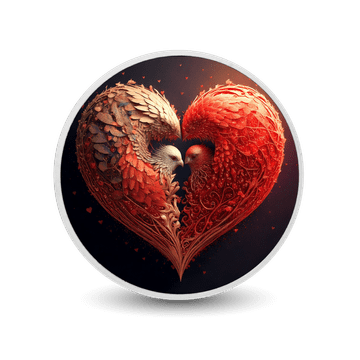 shumee Srebrni kovanec Srce iz perja, 1 oz