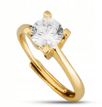 shumee Pozlačen prstan s kubičnim cirkonom - Peterson