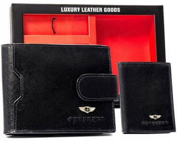 shumee Darilni komplet: moška usnjena denarnica, etui in obesek za ključe - Peterson