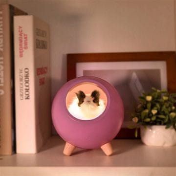 shumee Vijolična otroška nočna lučka s spečim hrčkom